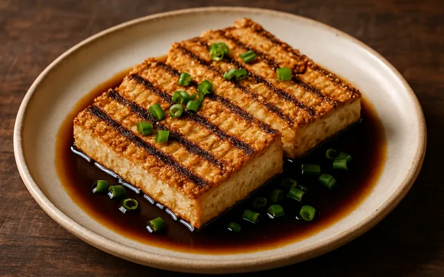 Tofu grelhado com crosta de castanha